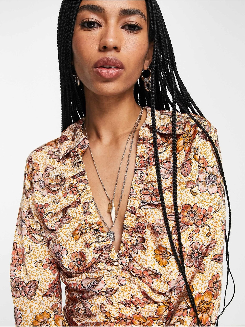 Free People I Got You Floral Print Blouse Multi Size Medium